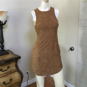 Brown suede LF Indikah lace up dress